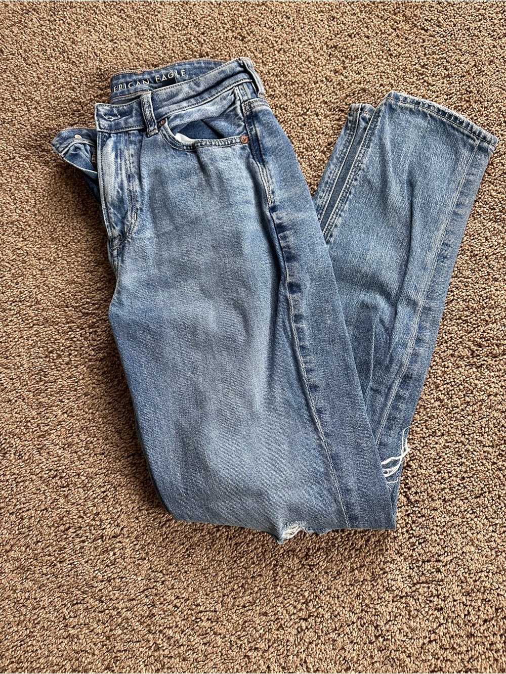American Eagle Outfitters Women's Medium Blue Straight Leg Jeans